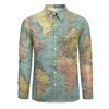 Comércio Exterior Transfronteiriço Cardigã Longo Masculino com Estampa Digital 3D Outono e Primavera Novo Manga Longa Tamanho Plus Size Camisa Solta Masculina