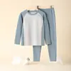 Roupas de Outono para Meninas Estudantes Calças de Outono De Rong Conjunto de Roupa Íntima Quente para Meninos Pijamas para Adolescentes Camisa de Base de Algodão e Lã para Crianças