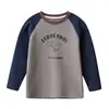 Camisetas Interiores de Algodón Puro para Niños, Camisetas de Manga Larga Bloque de Color para Niños y Niñas, Tops de Cuello Redondo para Niños de Edad Media, Ropa para Niños de Primavera y Otoño