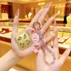 Princesa de Paz y Alegría, Por Favor Sé Próspera Llavero, Oro Puro 999, Cadena para Teléfono de Amatista, Colgante Creativo para Bolso, Regalo