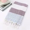 Manta de Algodón Tejida Manta para Exteriores Comercio Exterior Turquía Color Toalla de Baño Borla Rayada Toalla de Playa Algodón Poliéster Toalla para Niños