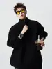 Suéter de media cremallera para hombre para otoño e invierno, estilo coreano, corte holgado, jersey sencillo con cuello camisero, chaqueta jersey de color liso de alta gama
