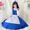 Traje de Servente Alice Azul Céu Estilo Gato Cosplay de Menina de Anime Japonês Vestido de Servente Vestido de Princesa