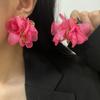 Brincos de Flor de Renda Doces Elegantes Moda High-end Girly Brincos Exagerados Joias Explosivas de Celebridade da Internet