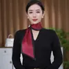 Bufanda de Seda Pequeña Cuadrada Larga para Mujer Primavera, Otoño y Verano Protector de Cuello Hebilla Perezosa Combinación Clavícula Camisa Bufanda Delgada