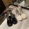 Botas Martin de Charol para Mujer, Nuevo Estilo Otoño, Punta Redonda, Suela Gruesa, Tacón Alto, Cierre de Cremallera Trasera, Con Cordones, Botines Casuales