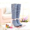 Tamanhos Grande e Pequeno 3340414243 Pu+Jeans Botas Longas de Salto Alto Botas Femininas Jgb2016N000910