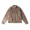 Rumeng Marca Japonesa Retro de Moda Chaqueta Casual Deportiva Simple con Cuello Alto para Hombres y Mujeres Otoño Holgada Ropa de Trabajo Ropa Exterior de Pareja