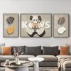Pintura decorativa para sala de estar, pintura de pared de fondo de sofá triple, pintura mural atmosférica minimalista moderna para dormitorio, pintura de pared triple