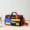Bolsa de viaje dopamina de color contrastante, bolso de mano de gran capacidad para viajes cortos, bolsa de almacenamiento de equipaje para mujer, bolsa para estudiantes de yoga, deportes y fitness