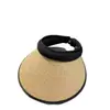Chapéu de Sol Ins de Borracha Preto Estilo Coreano Chapéu de Sol com Top Aberto Chapéu de Palha Largo da Moda Headband Chapéu de Sol Feminino