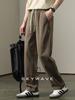 Pantalones Casuales Rectos de Lyocell Nuevos de Verano para Hombre, Corte Holgado, Talla Grande, Frescos y de Secado Rápido, Pantalones Largos Deportivos Sencillos Estilo Japonés