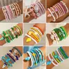 Conjunto de pulseiras de férias estilo boêmio transfronteiriço europeu e americano, pulseira multicamadas com sementes, concha e estrela-do-mar