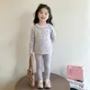 Ropa nueva de verano con aire acondicionado, capa base para primavera y otoño, conjunto de ropa para el hogar, ropa interior para niños, pijamas cálidos para niñas, conjunto de capa base