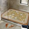 Alfombra de baño de estilo europeo, antideslizante, para inodoro, para toda la tienda, ducha, desagüe de inodoro, fácil de limpiar, con anillo de seda