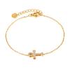 Collar Pulsera de Venta Caliente Europea y Americana Joyería para Mujer Diseño de Nicho Sentido Micro-incrustado Zircón Cruz Versátil Lujo Ligero Cadena Clavícula