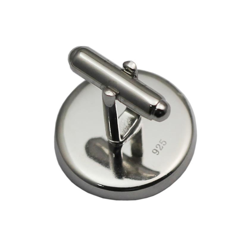 雅缤 高档纯银袖扣托 入20mm袖口钮托 男士 diy活动脚袖扣YB33624