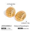 Pendientes Ovalados Nervados Chubby de Acero Inoxidable Europeos y Americanos Pendientes de Textura de Lujo Ligero Pendientes de Gama Alta para Mujer