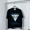 Camiseta Roja de Verano de Manga Corta con Logo Blanco de Casablanca, Marca de Moda Tendencia, Cuello Redondo, Estampado Minimalista, Redondo, Niche Casa