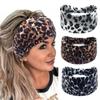 Diadema ancha europea y americana antideslizante bohemia para mujer, moda anudada para entrenamiento, yoga, leopardo, cinta para el pelo, cinta para el pelo