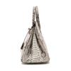 Bolso de piel de pitón platino para mujer, color original, informal, moderno, 25, de piel auténtica, combinable con todo.