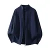 Chaqueta cárdigan de punto para hombre con patrón trenzado de alta gama transfronteriza, suéter de punto casual holgado para hombre de otoño e invierno