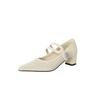 Zapatos Perforados Transpirables Calados Zapatos de Boca Baja para Mujer Nuevos Primavera y Verano Pedrería Velcro de Una Palabra Zapatos Mary Jane de Cuero