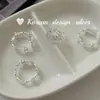 Anillo de Plata de Ley S925 con Diseño de Flor Calada y Puntadas, Estilo Ins Coreano, Diseño de Nicho, Plata Brillante, Estilo Versátil
