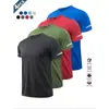 Camiseta Deportiva de Manga Corta para Hombre Multipièce Talla Europea Transpirable de Secado Rápido para Correr Azul Fútbol Entrenamiento Fitness Ropa Casual