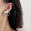 Aretes Colgantes de Oreja para Mujer, Nueva Moda, Largos, Super de Hadas, Alas de Hada, Clip para la Oreja de Hada, Aretes Exagerados de Diamantes Completos sin Agujeros en las Orejas