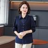 Blusas de Otoño para Mamá 2025 Nuevas Elegantes Camisas Falsas de Dos Piezas para Mujeres de Mediana Edad y Mayores en Primavera y Otoño Camisas de Punto de Alta Gama
