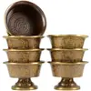 Cuenco de agua de cobre de aldea de Xizang con ocho símbolos auspiciosos, taza de agua tallada de Nepal, copa de vino de mesa para interiores, artículo de decoración para el hogar