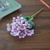 15 Ramas Artificiales de Flor de Cerezo con Hojas Verdes, Ramas Cortas para Arreglo en Jarrón de Mesa de Sala de Estar, Decoración de Escritorio, Rama de Flor para Decoración del Hogar