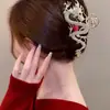 Pinza para el Cabello de Metal para Mujer, Pinza Tiburón de Lujo de Alta Gama, Pasador para Peinados Recogidos, Accesorio para el Cabello con Perlas para la Parte Trasera de la Cabeza