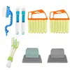 Cepillo removedor de polvo para rejilla de aire acondicionado extraíble y lavable, cepillo para ranuras de persiana, cepillo para ranuras de cocina, juego de cepillos para limpieza de ventanas
