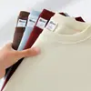 Sudadera de forro polar compuesto de color liso para primavera y otoño, con hombros caídos, para padres e hijos, cuello redondo, con logo personalizado, top casual disponible para imprimir