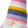 Muñeco Gnomo de Pascua sin Rostro de Tela Adorno Sombrero de Arcoíris Tejido Decoración de Rodolfo Hecho a Mano