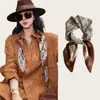 Bufanda de Seda Estilo Retro Old Money Color Café con Patrón Paisley para Cuello de Gama Alta Combinación con Camisa Maillard Delgada Versátil