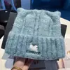 Bonito Gorro de Punto con Orejas de Gato para Mujer, Nuevo Estilo Otoño/Invierno 2026, Engrosado para Calor, Hace que la Cara se Vea Más Pequeña, Circunferencia de Cabeza Grande