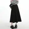 Falda Gruesa con Terciopelo de Otoño e Invierno para Mujer Estilo Nuevo 2026 Falda de Paraguas Línea A Dobladillo Ancho Cachemira Temperamento de Alta Gama Falda Larga de Media Pierna