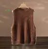 Colete de Lã Moderno para Camadas, Colete de Cashmere para Mulheres, Tricô Casual sem Mangas com Aspecto de Fleece para Outono