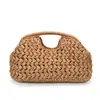Bolsa de Mão Transversal Tecida Vazada com Fecho de Clipe para Mulheres 2026 Novo Modelo Estilosa Bolsa de Praia para Férias Venda por Atacado