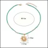 Moda Europea y Americana Transfronteriza Estilo Bohemio Vacacional Estrella Luna Sol Pintura Metálica Colgante de Aceite Ojo del Diablo Cadena para Clavícula