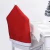 Suministros de Decoración Navideña Transfronterizos Cubierta de Silla Navideña de Tela No Tejida Decoración de Mesa Gorro Navideño Rojo Cubierta de Silla