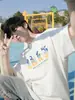Fornecimento Direto da Fábrica Camiseta Solona Pesada 220g Masculina Manga Curta Verão para Meninos Gola Pequena Camiseta Estampada para Praia