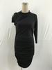 Wish ebay Ropa de mujer de talla grande de color sólido de comercio exterior europeo y americano AliExpress vestido sexy irregular