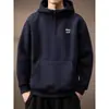 Sudadera con capucha y media cremallera de peso pesado italiano para hombre, estilo Primavera y Otoño 2026, Marca de tendencia retro americana, Top casual holgado