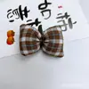 Tecido Retrô Acolchoado Xadrez Laço Tridimensional Acessório DIY Para Cabeça Acessórios de Cabelo Presilhas Broche Feminino Materiais de Joalheria