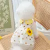 Vestido de Verano para Perros Pequeños y Medianos, Vestido Cruzado de Girasol para Primavera y Verano para Perros Pequeños, Gatos y Perros