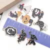 Acessórios de Halloween Transfronteiriços Morcego Gato Preto Chaveiro DIY Colar Brincos Pingente Esmalte Liga Charme
